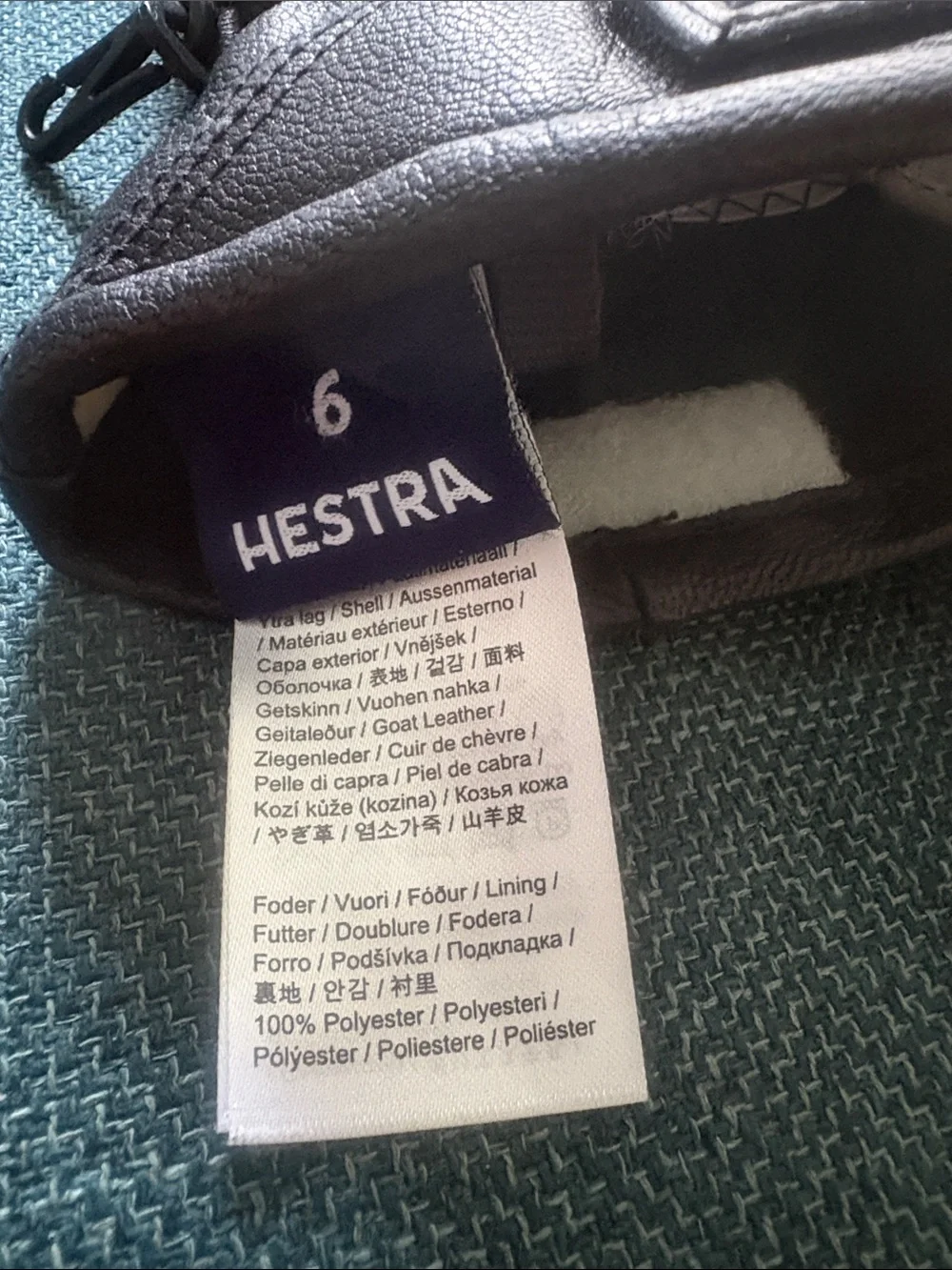 EUC Women’s Hestra Box Mitten LEFT HAND ONLY Black Leather Size 6 (Small)